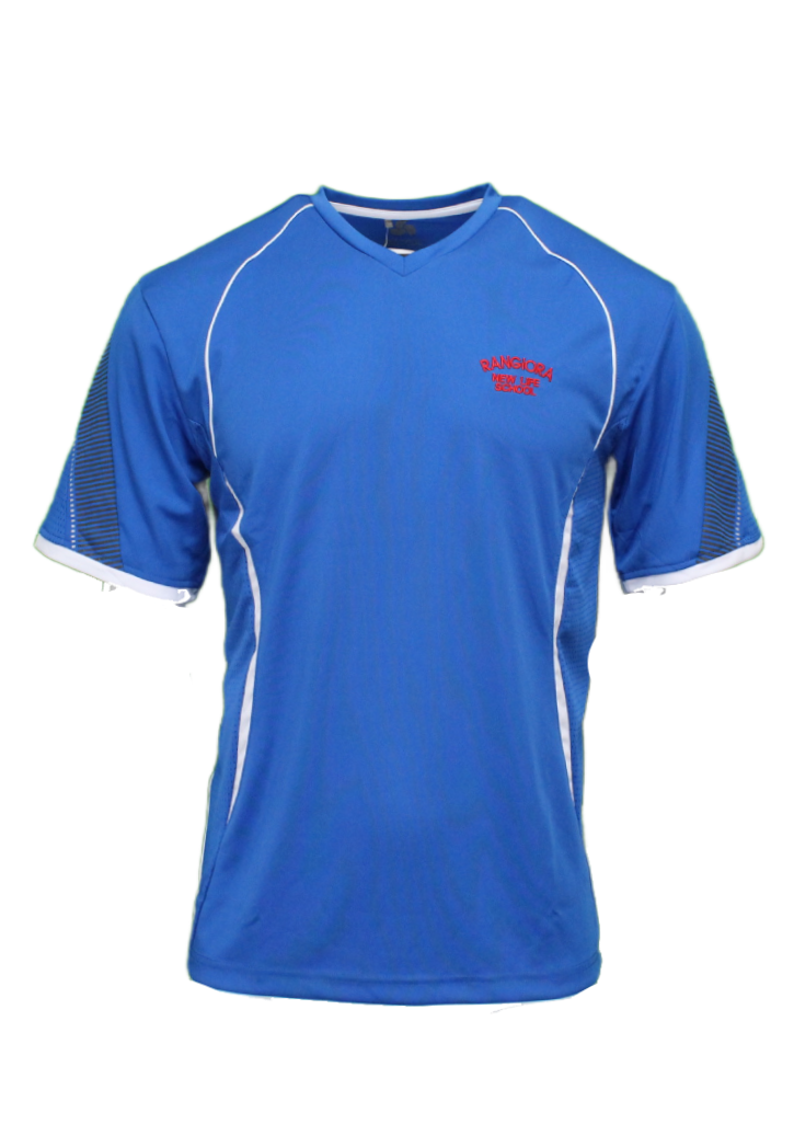 Rangiora New Life School PE Tee Royal/White